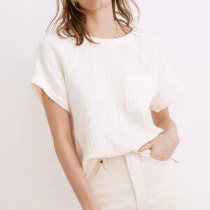 Madewell Lightspun Renwood Button-Back Top - Lighthouse